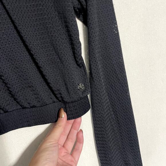 Buff Bunny Collection Black Cropped Full-Zip Workout Hoodie Jacket - Size M - Picture 4 of 7